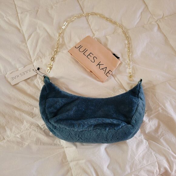 NWT Jules Kae Luna Hobo Shoulder Bag Vegan Furr - Picture 1 of 5